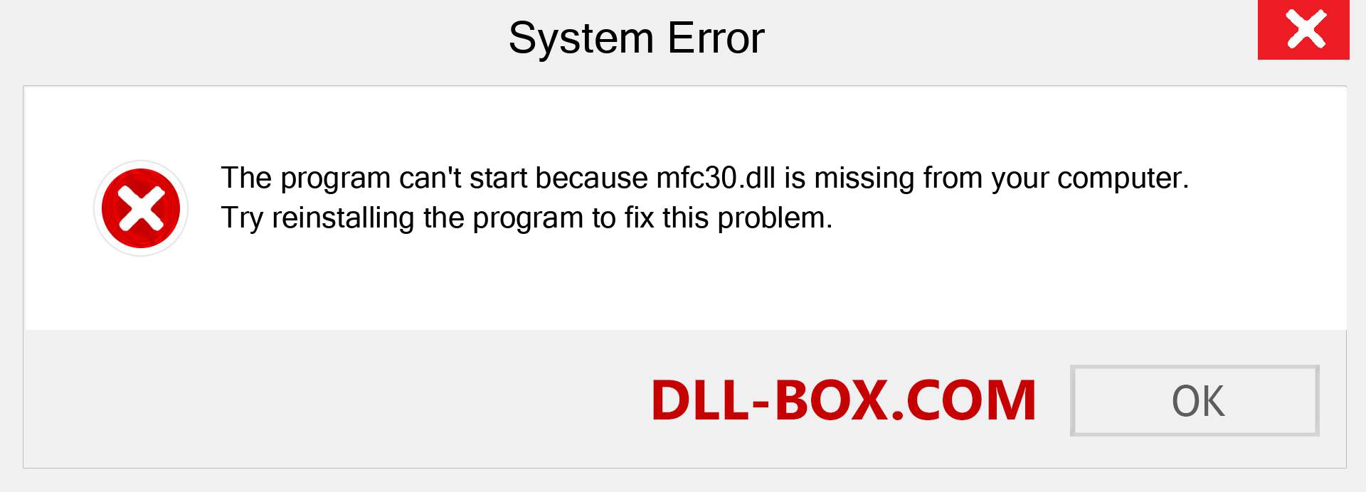  mfc30.dll file is missing?. Download for Windows 7, 8, 10 - Fix  mfc30 dll Missing Error on Windows, photos, images